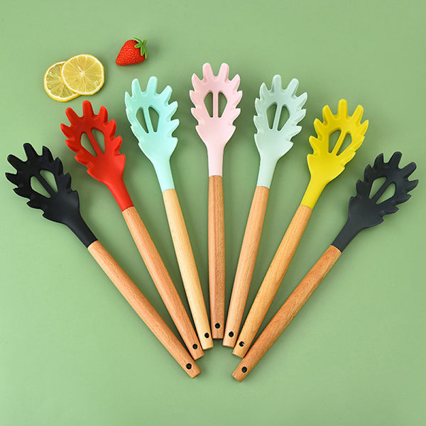 1 stk One-Piece Silikoneske Spaghetti Pasta Server Fork Nuddel Black ...