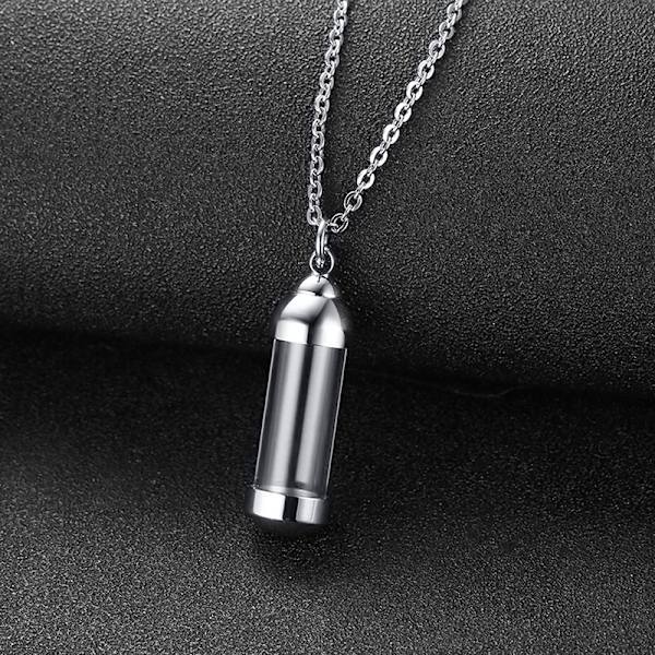 Avattava lasipullo kaulakoru riipus Memorial tuhkapullo Cremat Silver