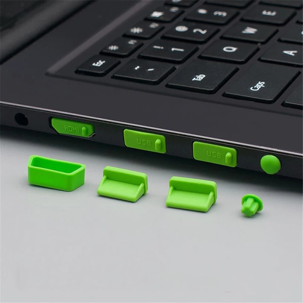16kpl/ set Kannettavan tietokoneen set USB portti VGA Kumisuoja Green