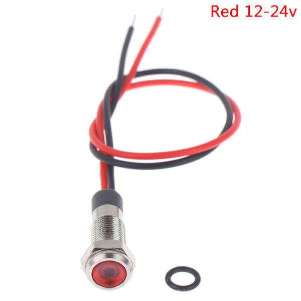 P67 Vedenpitävä 6 mm:n metallinen LED-varoitusvalo 11(Red 12-24v)