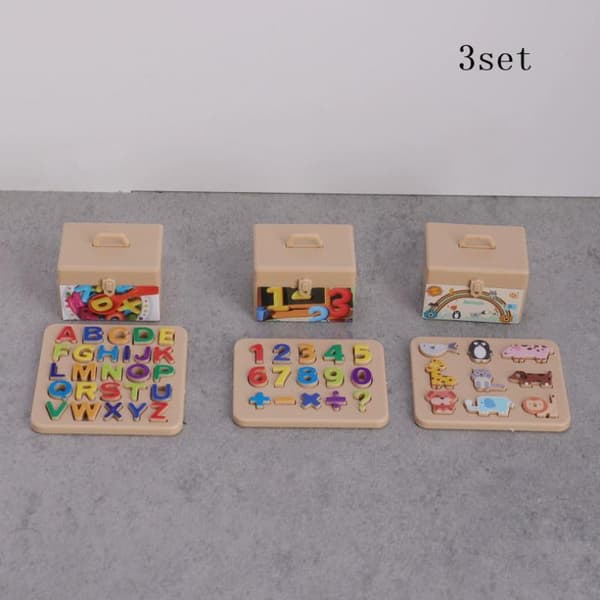 e Byggklossar Dockhus Miniatyr Minibrev Pussel Förvaring 3set