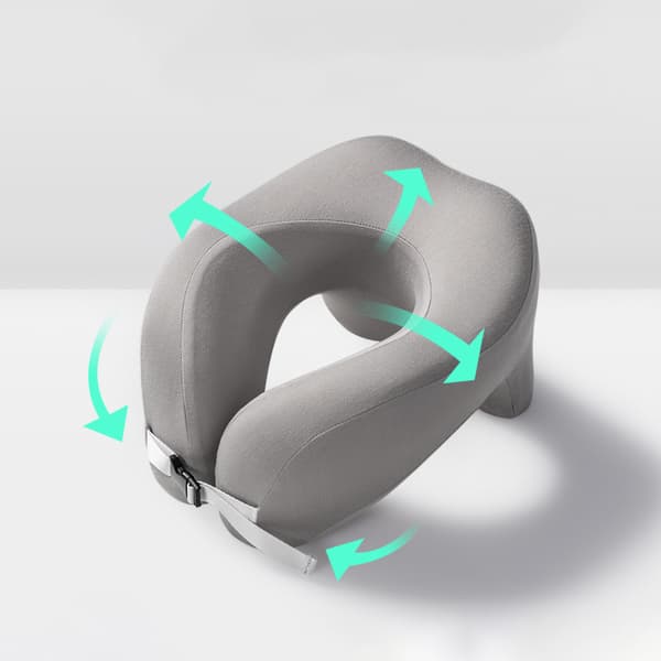 Rejsepude U-formet ren memory foam nakkepude til fly Gray