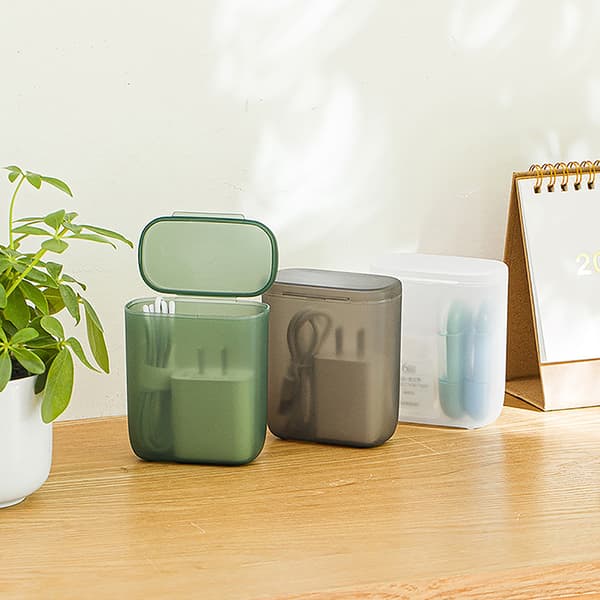 Dammtät datakabel förvaringsbox Laddarbox Transparent kabel Gray