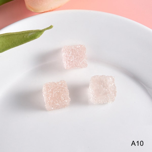 10 kpl Mini Luminous Colorful Square Sugar Game Flatback Resin A13
