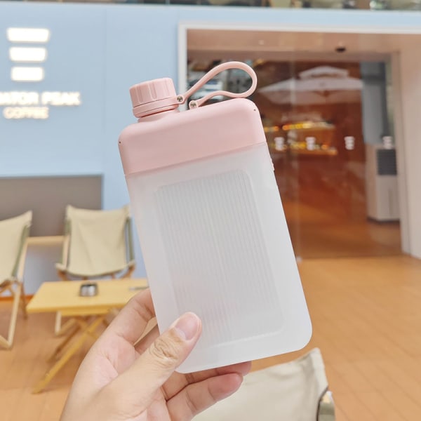 450ml Creative flad vandflaske Genanvendelige Spor Pink | Pink | Fyndiq
