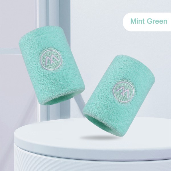 Ett par Handduk Handledsskydd Svettabsorberande Handduk Handledsskydd Ba Mint Green a pair