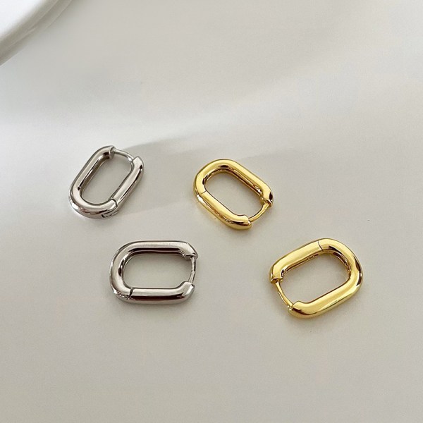 Mode Guld Färg Geometriska U-Shape Hoop Örhängen För Kvinnor Mig Gold