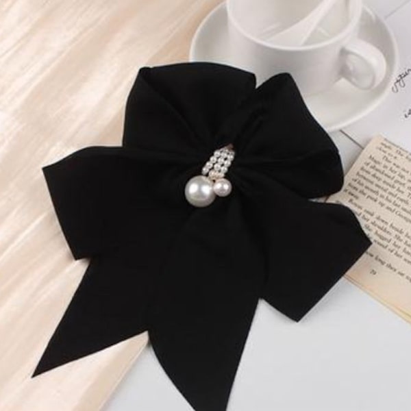 Ny Oversize Bowknot Pearl Barrettes Hårnåler Hårbånd Trendy A3