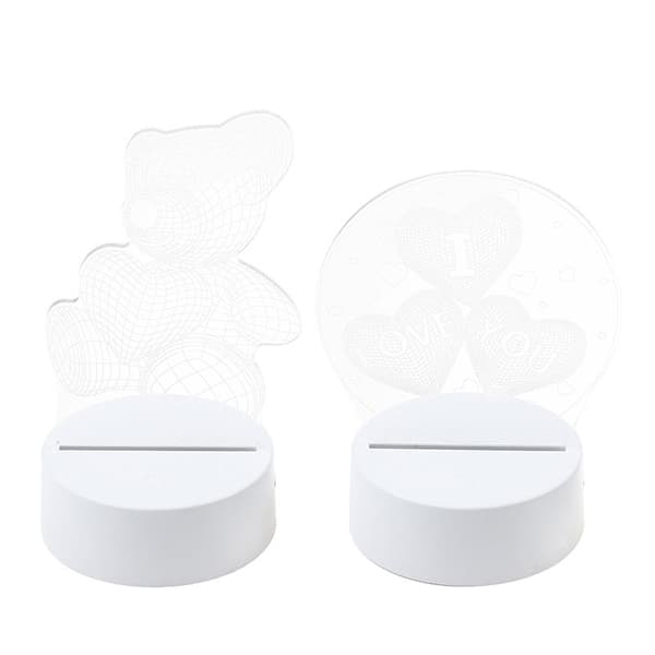 Nattlys Kreativt Lys 3D LED Optisk Illusjon Lys Seng La A4