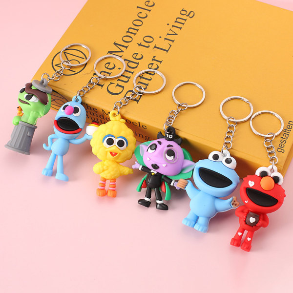 Sesame Street nøglering Anime figur nøglering bil nøglering taske 1# 2ded |  1# | Fyndiq