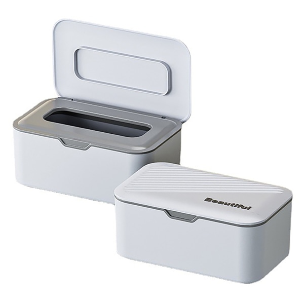 Wet Tissue Box Desktop Seal Baby Wipes Paper Storage Box Househ Gray