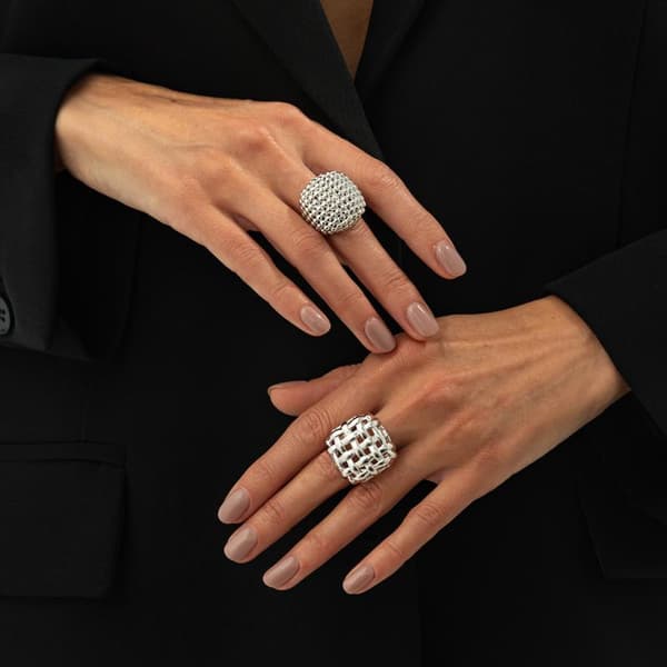 Trendy minimalistisk CCB-perle uregelmæssig chokerhalskæde til kvinder 2pcs ring