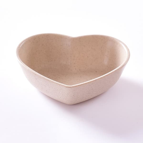 Mini e Love Hjärtformad Vetehalmskål Snack Liten Tallrik Kitc Beige