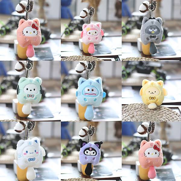 Sanrio Kuromi Plyschdjur Nyckelring Little Tiger Kuromi Melody Light pink