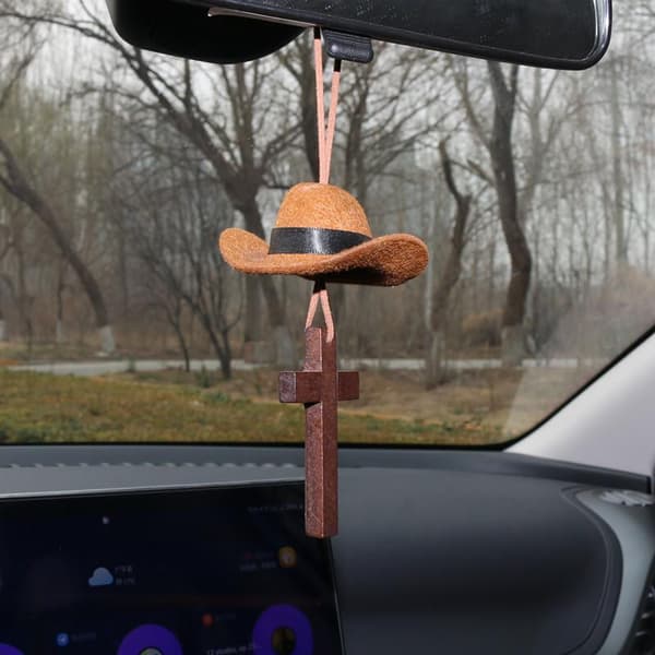 Mini Cowboyhatt Bil Hängande Prydnad Bil Interiör Backspegel A1