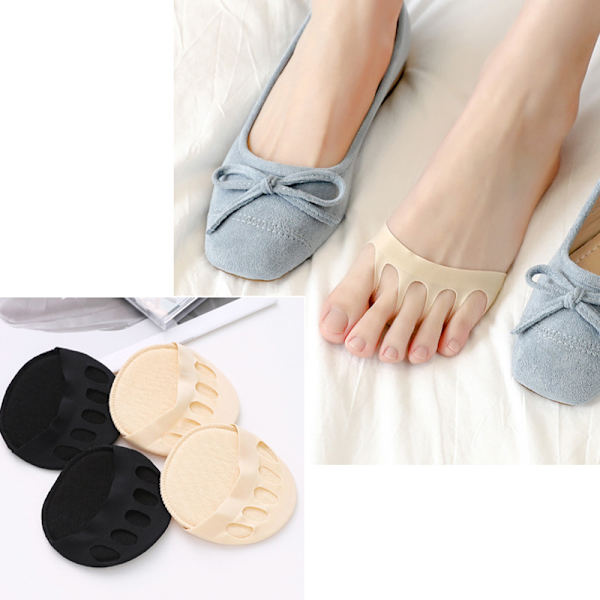 Five Toes Foefoot pehmusteet Naisten korkokengät Half Insoles Jalka Black