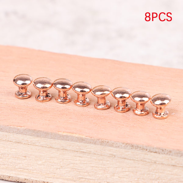 8 kpl 1:12 nukkekodin ovenkahva laatikon kahva kaappi pyöreä kahva Rose Gold