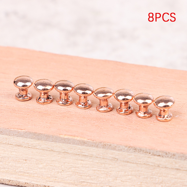 8st 1:12 Dockhus Dörrhandtag Lådhandtag Skåp Runt handtag Rose Gold