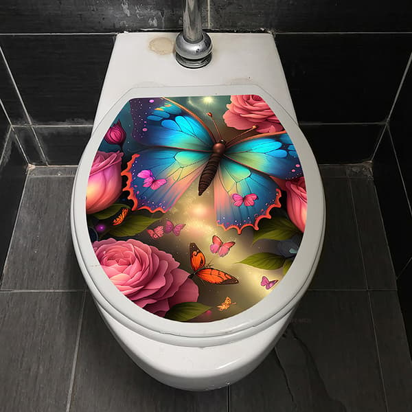 1 stk 3D toiletsæde Wall Sticker Art Sticker Badeværelse Decals Se