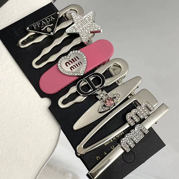 7 STK Hjerte Stjerne Brev Rhinestone Duckbill Clip Bangs Clip Girl