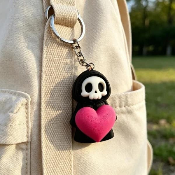 e Grim Reaper nøkkelring med hjerte A1