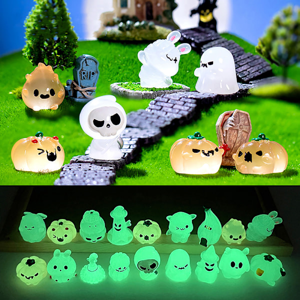 Luminous Mini Halloween e Ghost Demon Pumpkin Dekoration DIY Ac A8