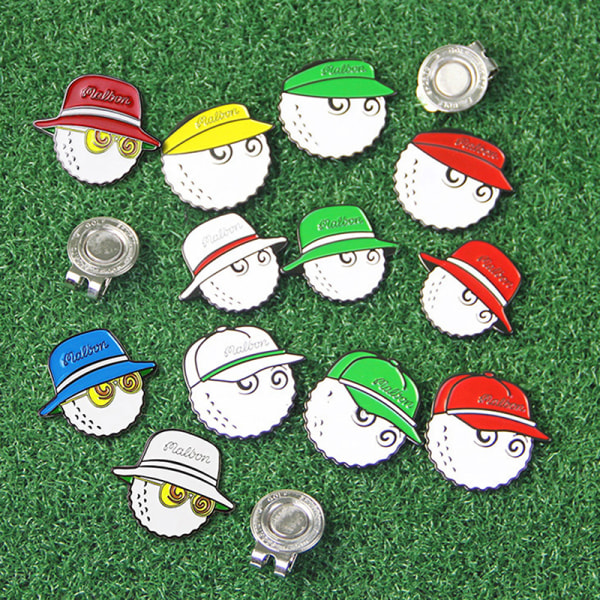 1 stk Golf Cap Clips Mark Golf Ball Posisjon Avtakbar golfhatt M Red C