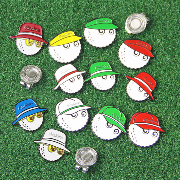 1 Stk Golf Cap Clips Mark Golf Ball Position Aftagelig golfhat M Yellow A
