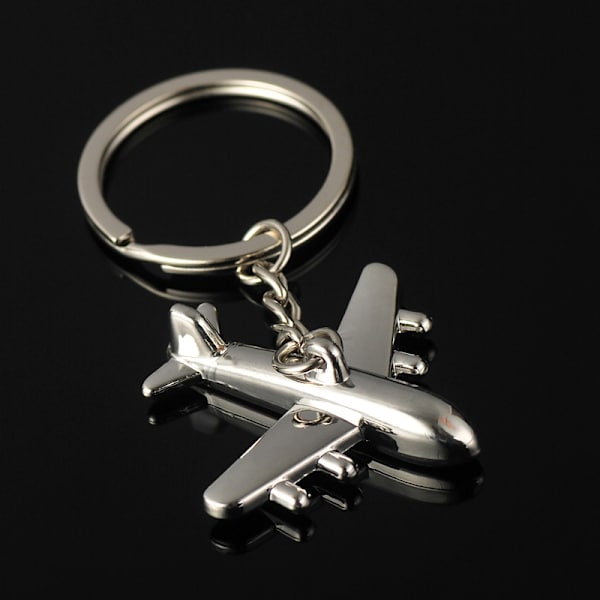 Creative Retro 3D Airplane Metal Keychain Pendant Keyring Key C 1pc
