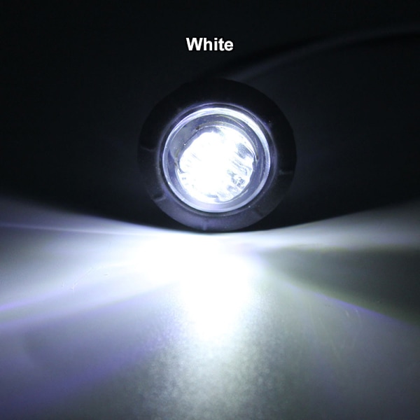 1kpl 12V 24V 3LED 3/4" pyöreä perävaunun sivumerkkivalot keltainen W White