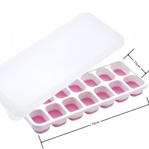 14-rutenet isbitbrett Silikonisform med avtakbart lokk DIY Pink