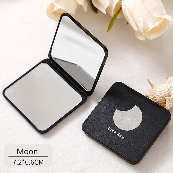Foldbart Makeup Spejl Mini Firkantet Makeup Makeup Spejl Portabl Silver