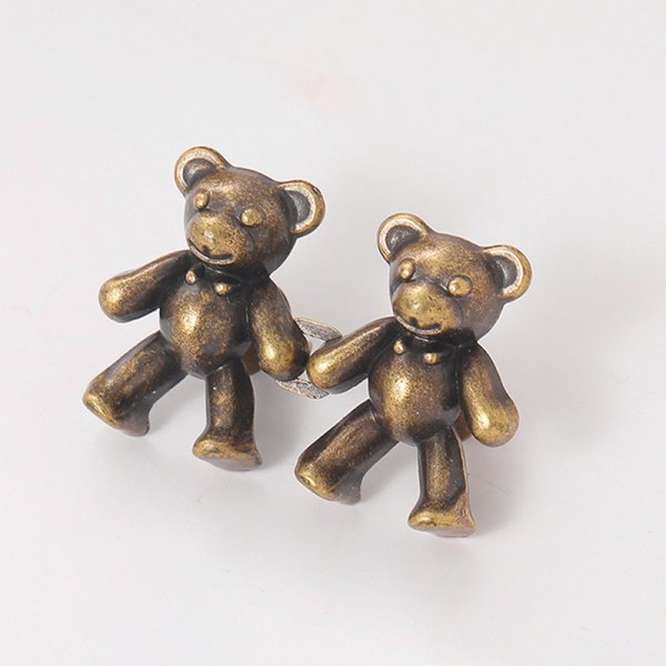 1 Par Bear Stram midjeknappstift Justerbar midjespenne Wai Bronze