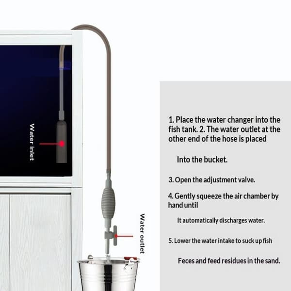 Akvarium Dammsugare Sifonpump Grusfilter & Flödeskontroll A1
