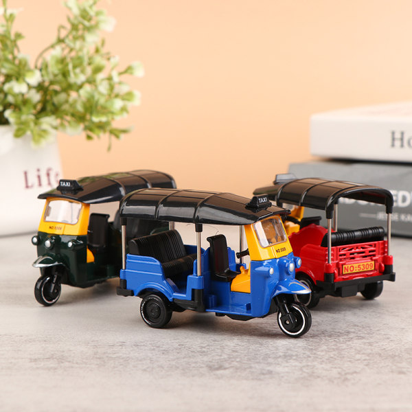 Alloy Tricycle Retro Simulation Model Three Wheeled Motorcycle Red