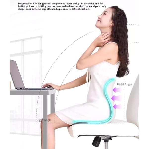 Ergonomisk svankstöd sittdyna ryggstödskudde kontor Black Child size