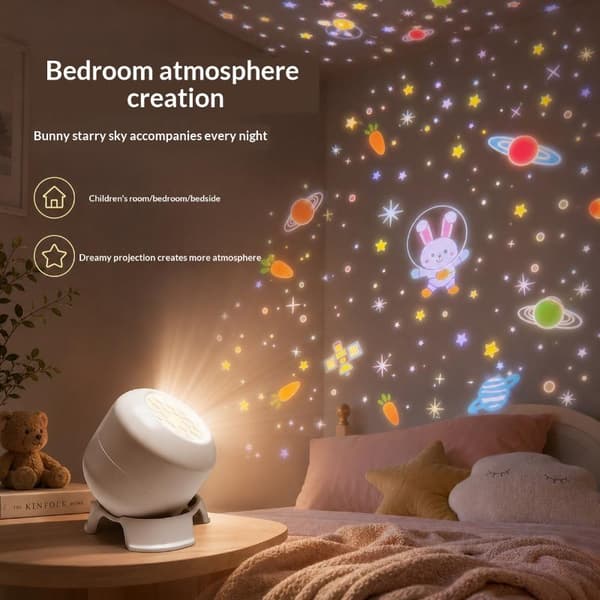 Oppladbar LED-projektorlampe 360 roterende atmosfærelys A2