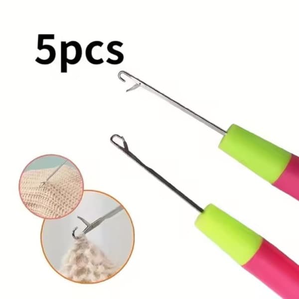 Virknålar i plast för dreadlock-hårvävning och stickning 1/5 5PCS