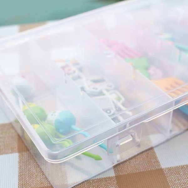 Transparent Barn Gaffel Förvaringslåda Organizer Plast Förvaringslåda 1PCS