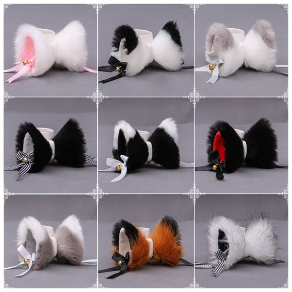 Cat Fox Ears Hårnål Fluffy Plush Cosplay Clip Barrette