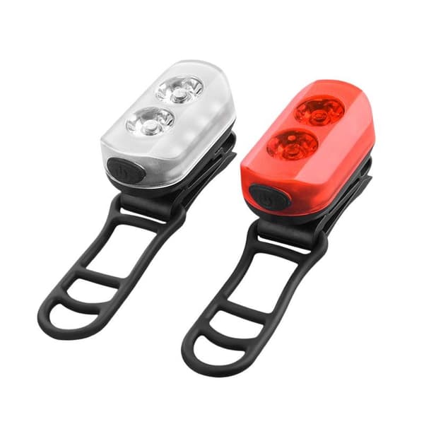 Främre bakre cykellampor uppladdningsbara cykel USB-blixtljus 1pair