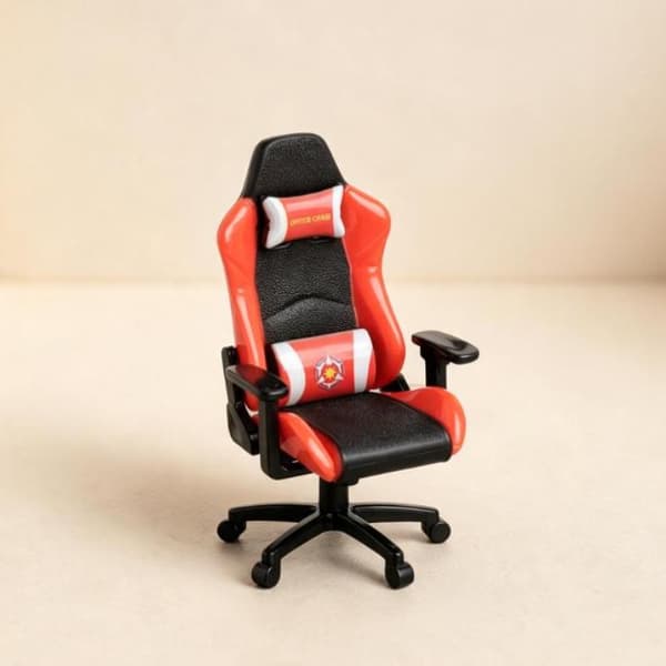 Mini Gaming Stol Modell Dockhus Roterbar Fåtölj Miniatyr Orange