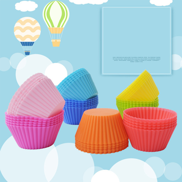4 stk Silikonkakekoppforing Bakekoppform Green