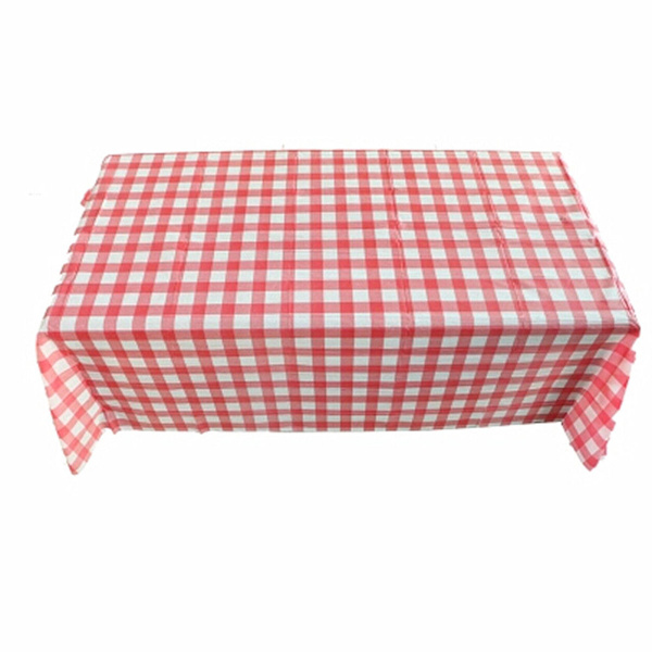 Rød Gingham Plast Engangsserviett Sjekk Duk Fest Utendørs