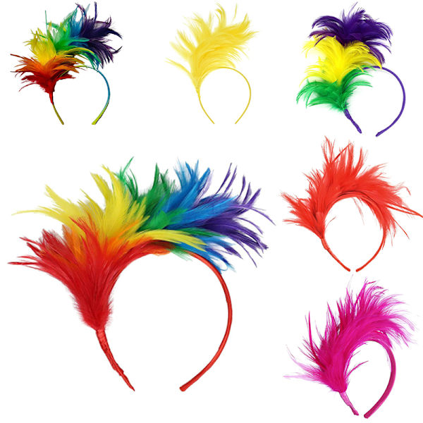 Fjäder Hårband Carnival Party Head Dekoration Dans Performan Blue
