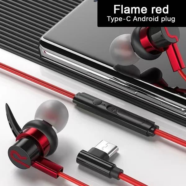 Spill E-sports øretelefoner Type-c/3,5 mm plugg Kablede ørepropper med Mi Red type c