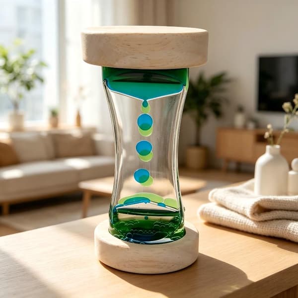 Hjemmeblandet farve skrivebords timeglas timer bevægelse sensorisk legetøj A1
