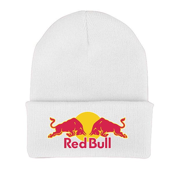 Broderad Red Bull Stickad Mössa Vintermössa Unisex Varm A4