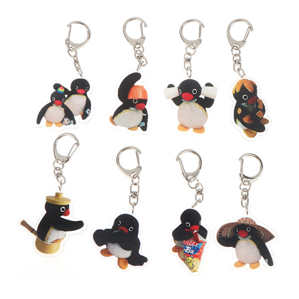 Tecknad akryldocka nyckelring Kawaii Penguin Perifer Toy Bac 01