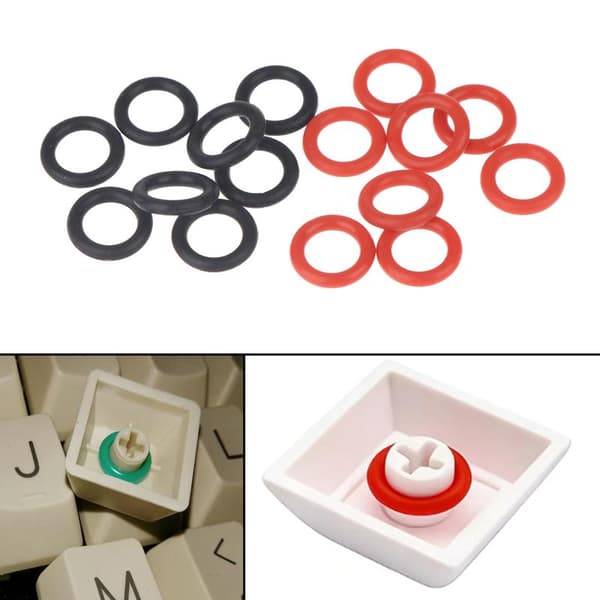 100 stk. silikone O-ring tastaturafbryderdæmper til MX-afbryder og Black 100pcs
